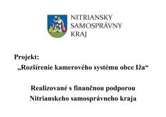 Rozšírenie kamerového systému obce Iža